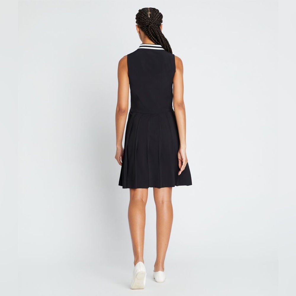 Tory Birch Golf ⛳️ Black Sleeveless Dress with Striped Collar - Picture 4 of 7